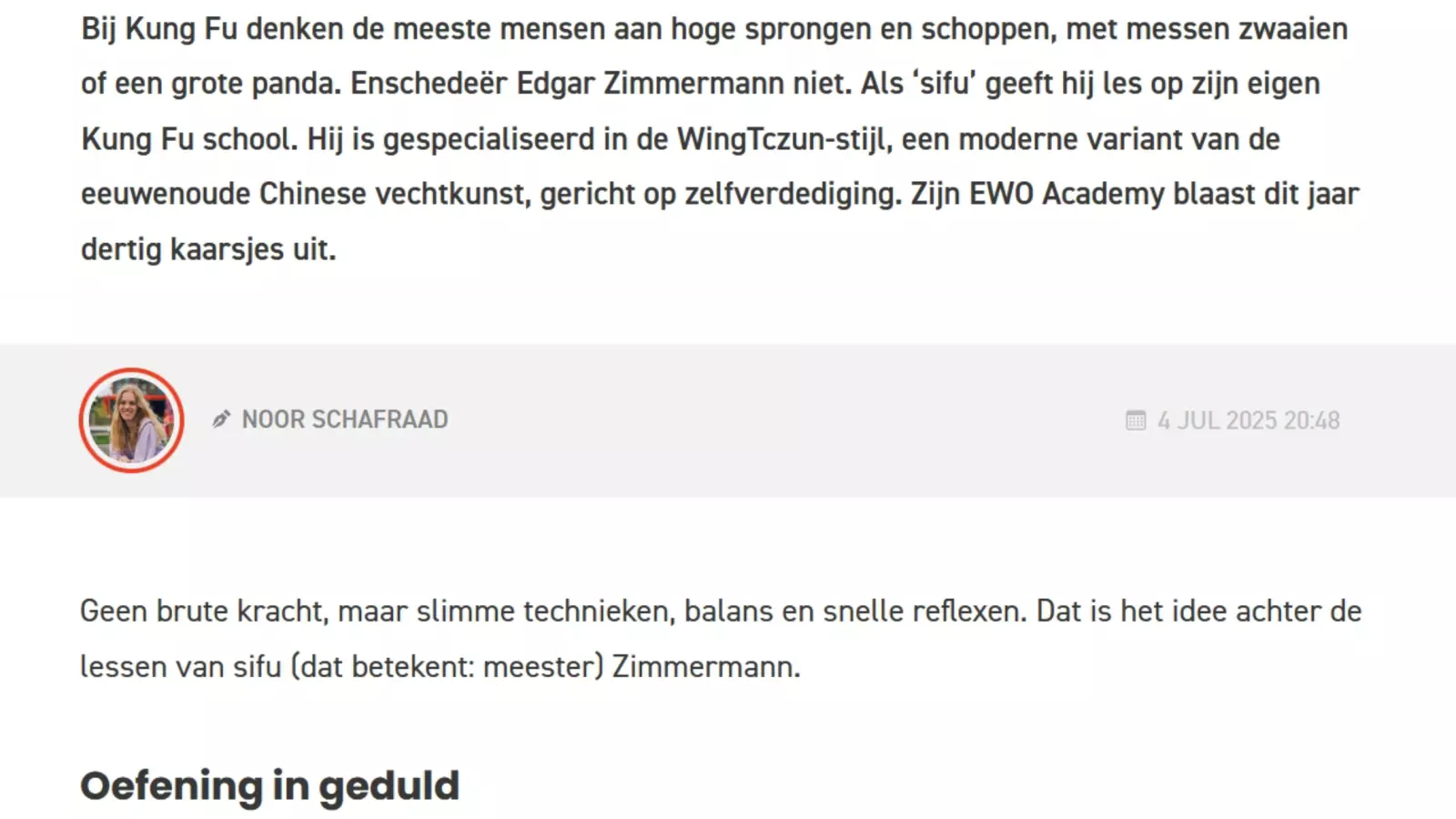 Martial Arts Enschede - 1Twente visits the EWO Academy, article part 2